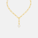 COLLAR PERLA ENLAZADA BAÑO DE ORO