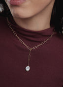 COLLAR PERLA ENLAZADA BAÑO DE ORO
